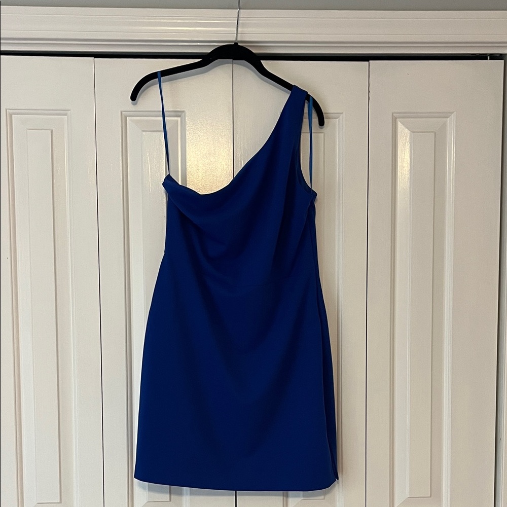 BHLDN One-Shoulder Royal Blue Cocktail Dress